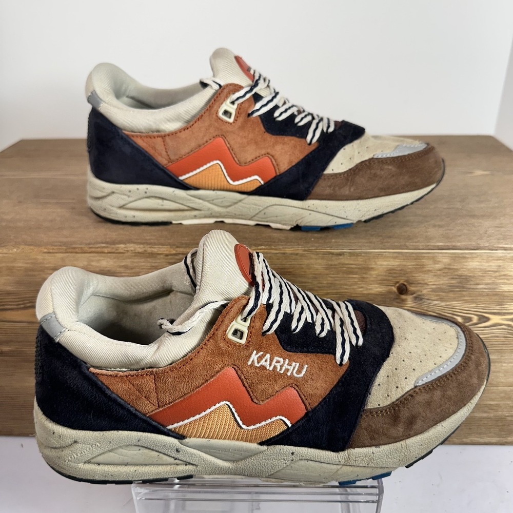 Karhu Aria Night Sky Burnt Ochre Sneakers Mens SZ 5 Suede Leather Retro F803047